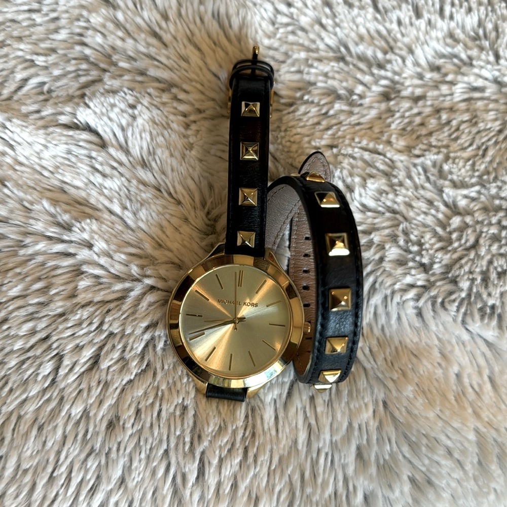Michael Kors Double Wrap Black Runway Watch